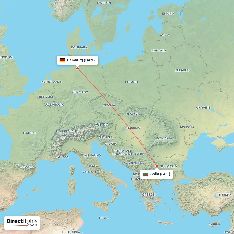 SOF - HAM route map