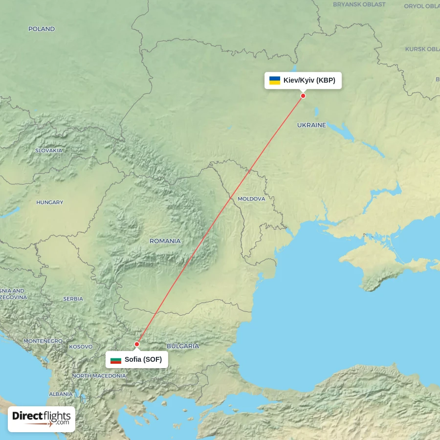 SOF - KBP route map