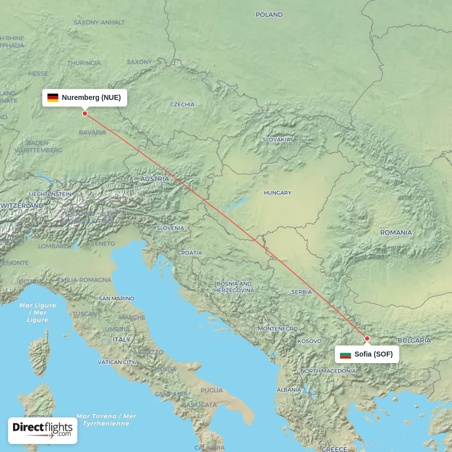 SOF - NUE route map
