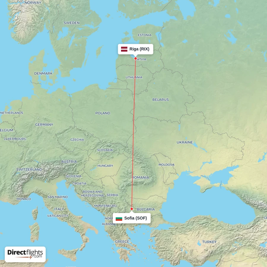 SOF - RIX route map