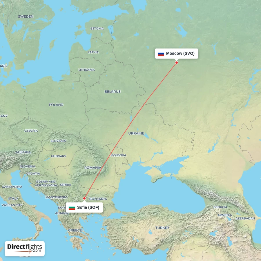 SOF - SVO route map