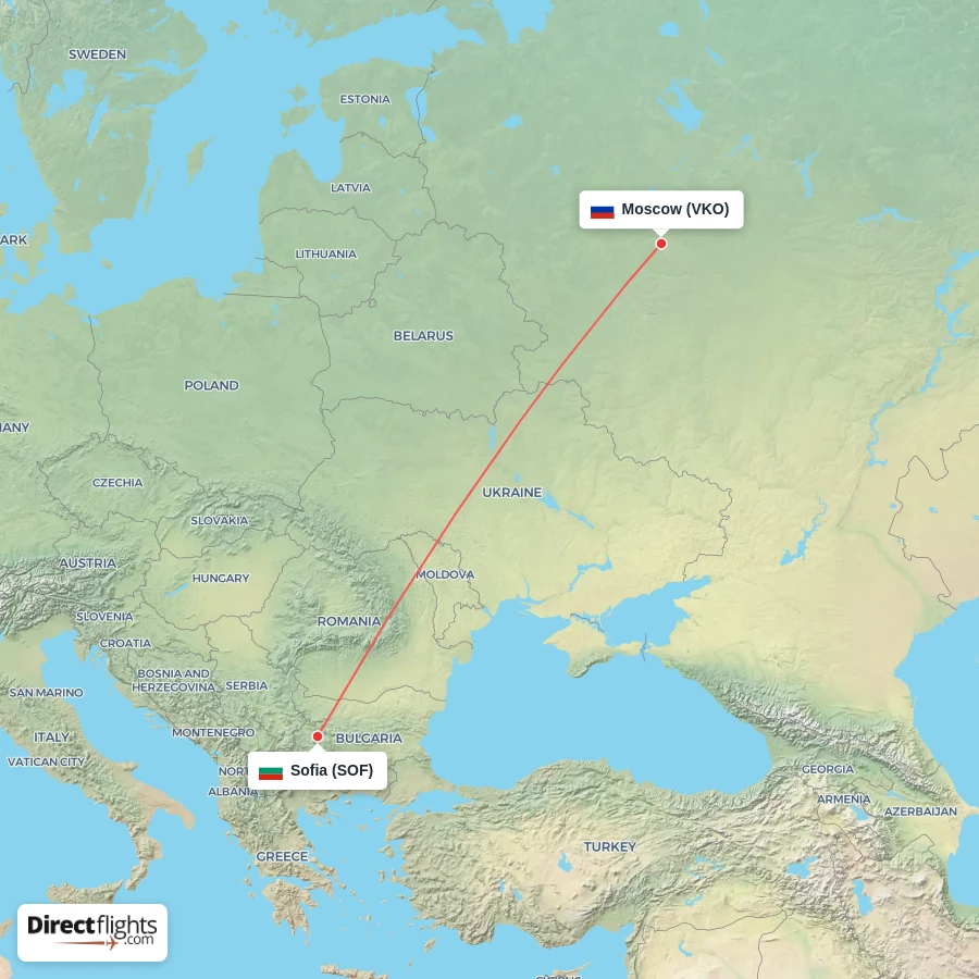 SOF - VKO route map