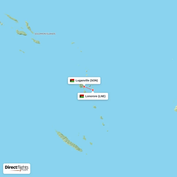Luganville - Lonorore direct flight map