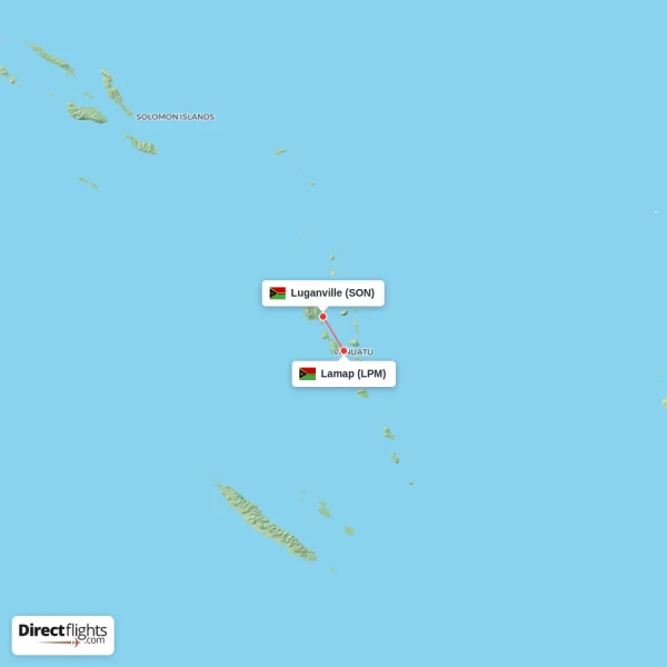 Luganville - Lamap direct flight map