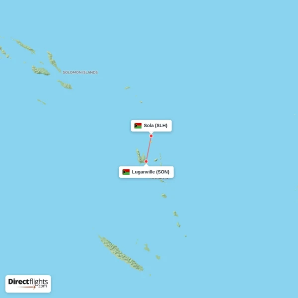 Luganville - Sola direct flight map