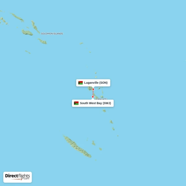 Luganville - South West Bay direct flight map