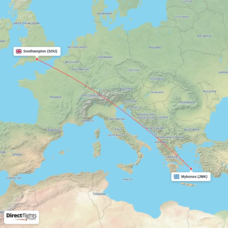 SOU - JMK route map