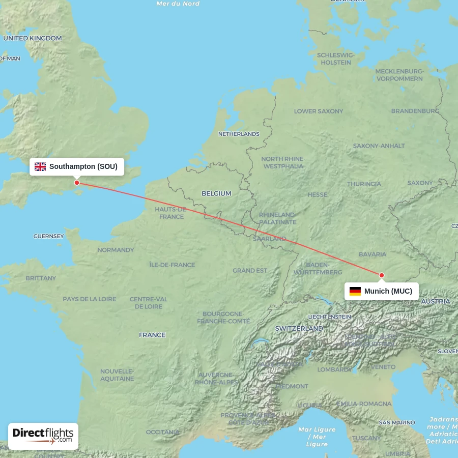 SOU - MUC route map