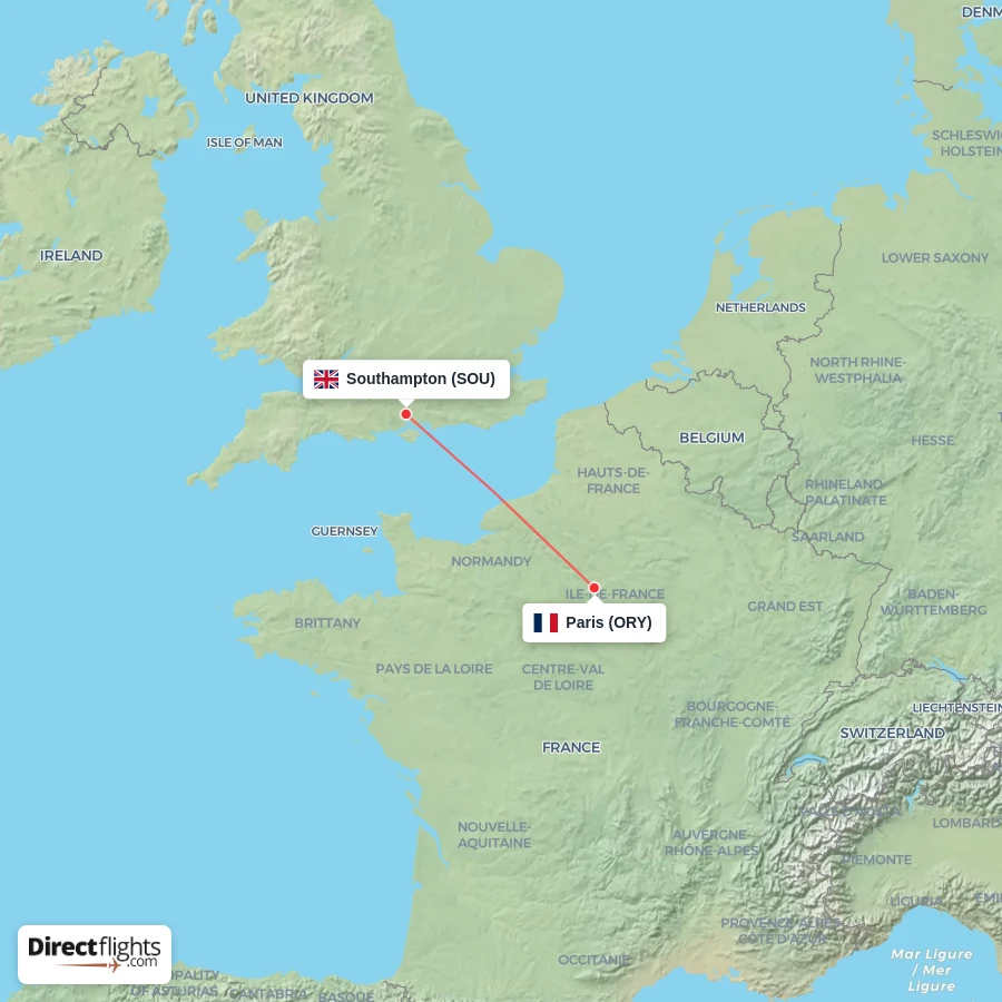 SOU - ORY route map