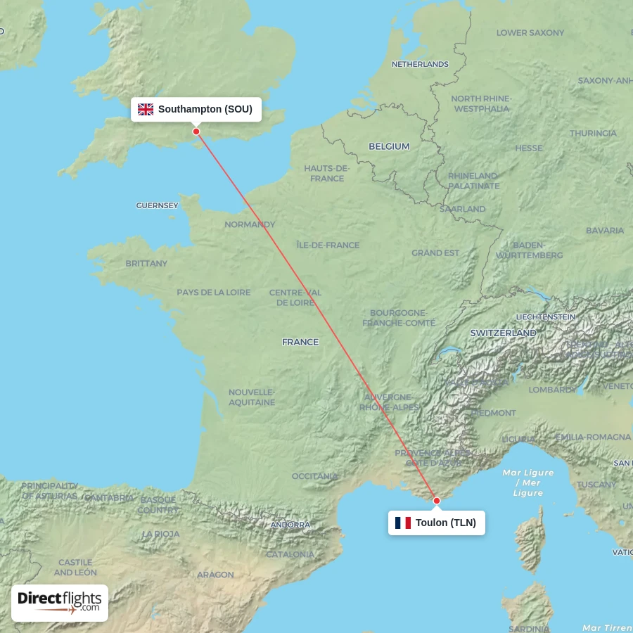 SOU - TLN route map