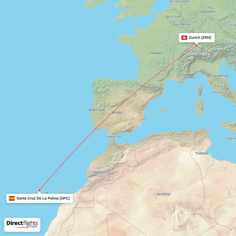 SPC - ZRH route map