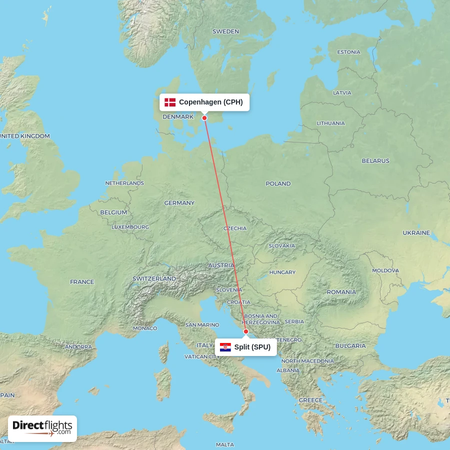 SPU - CPH route map