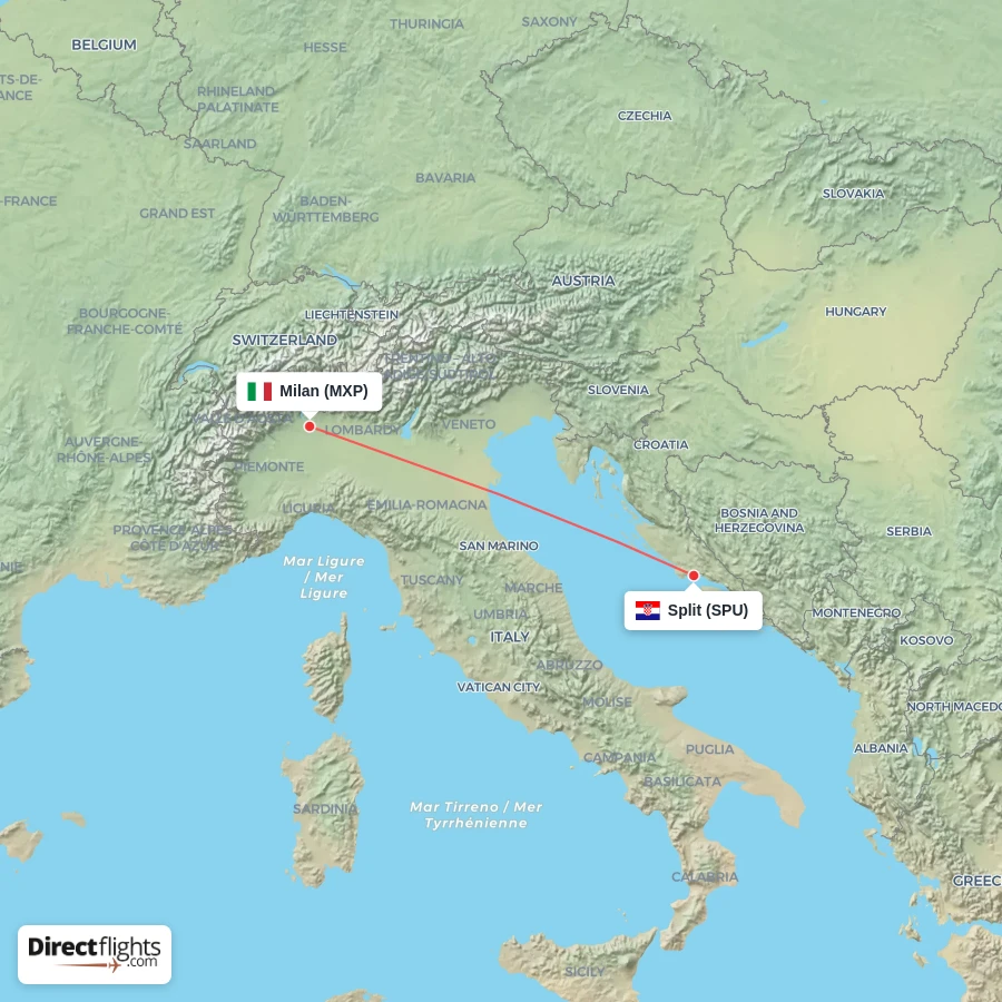 SPU - MXP route map