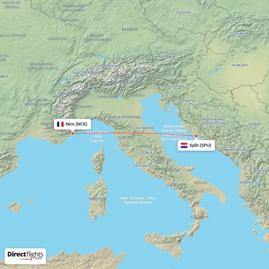 SPU - NCE route map