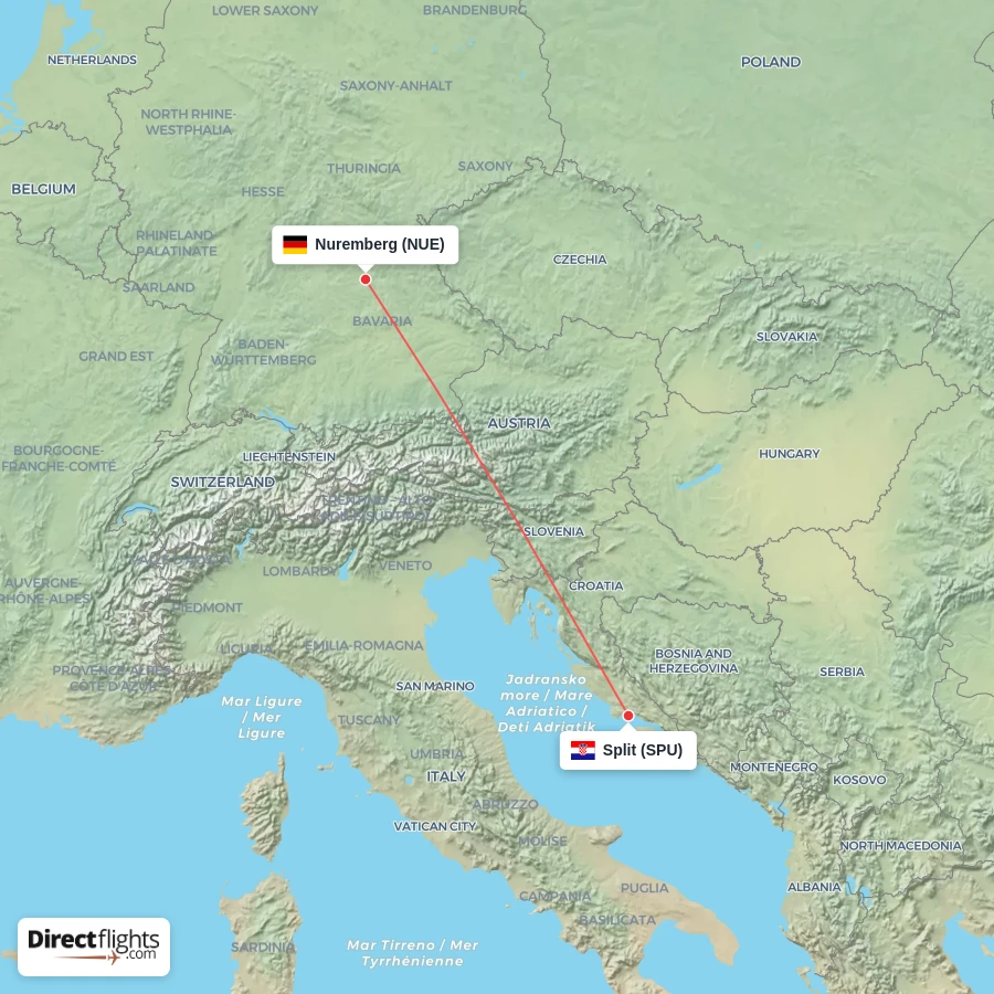 SPU - NUE route map
