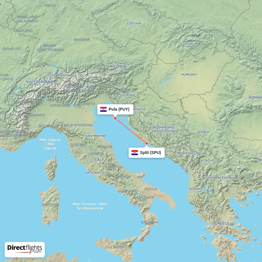 SPU - PUY route map