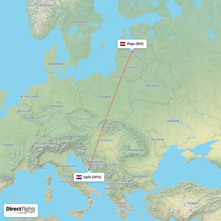 SPU - RIX route map