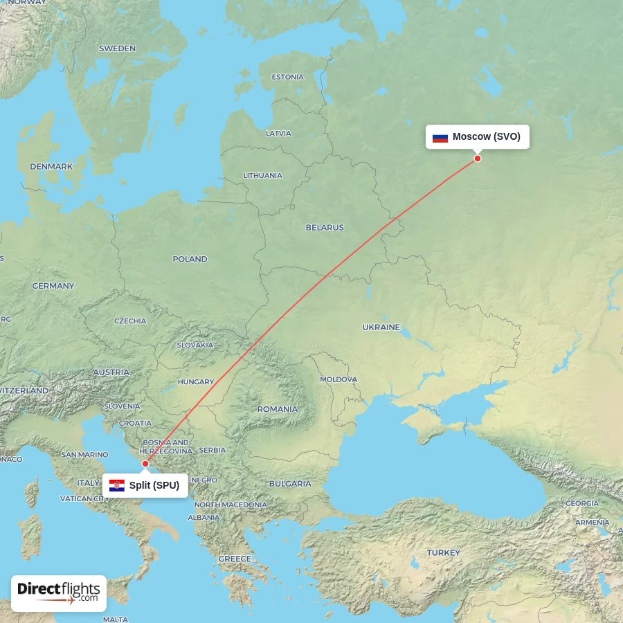 SPU - SVO route map