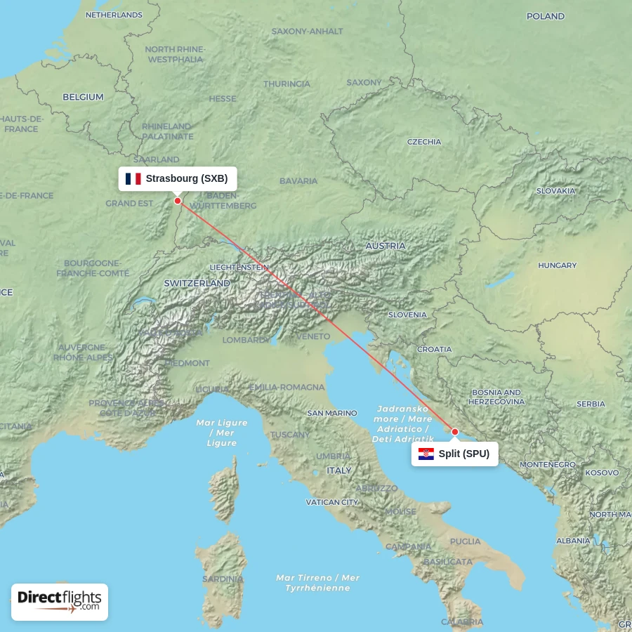 SPU - SXB route map