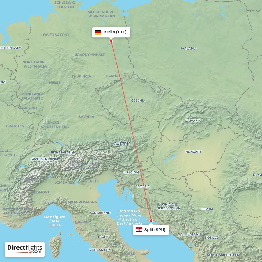 SPU - TXL route map