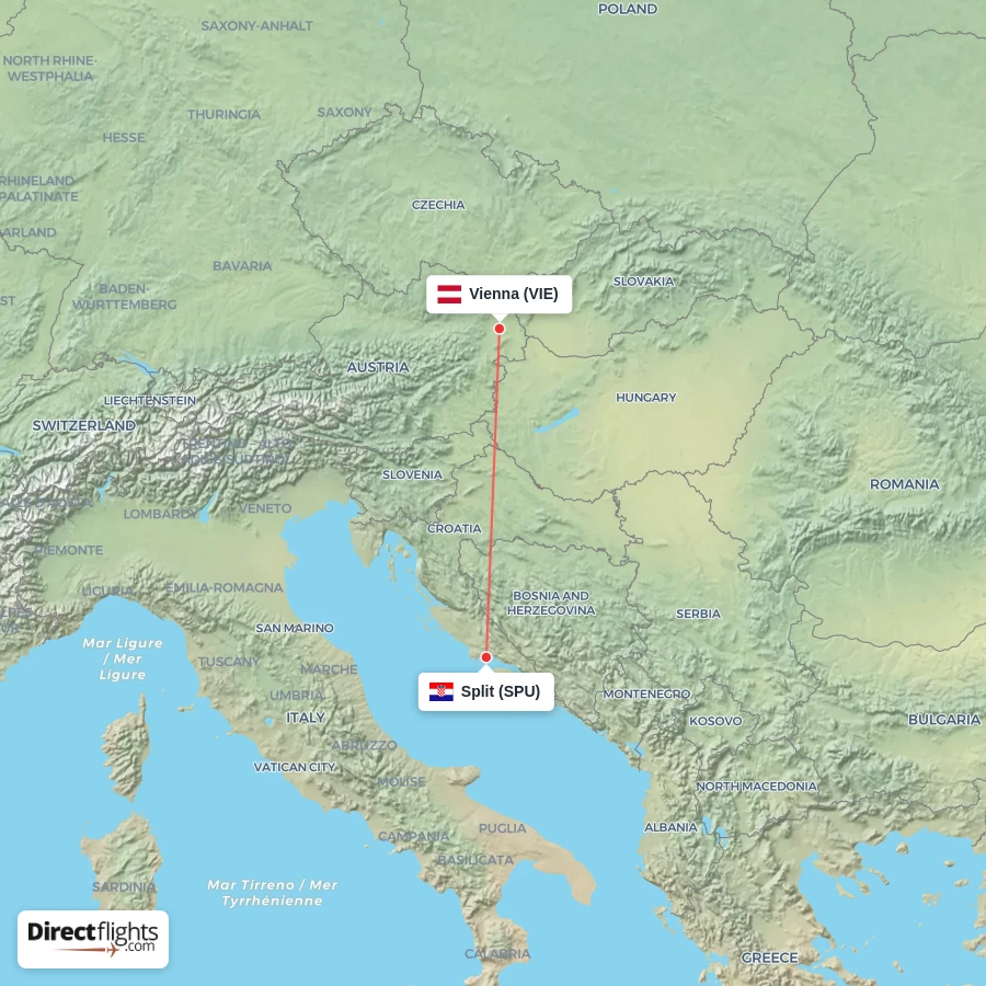 SPU - VIE route map