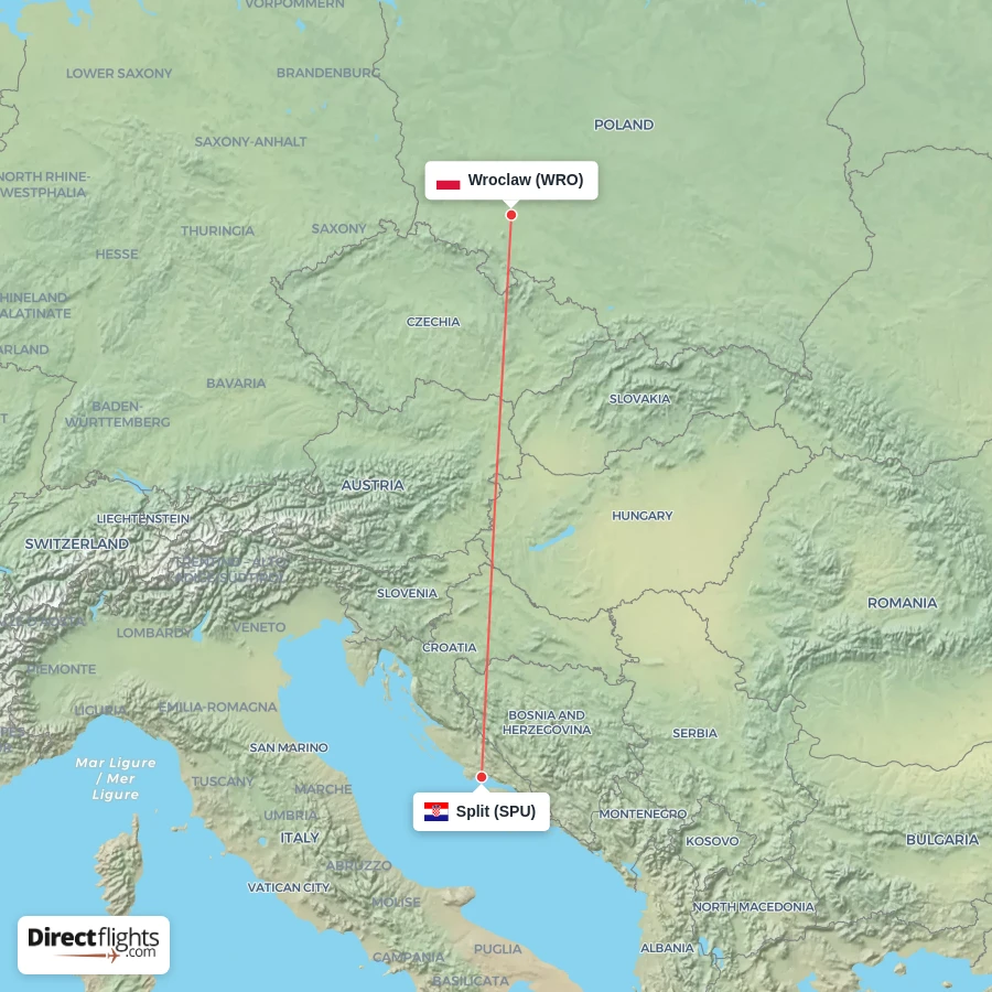 SPU - WRO route map