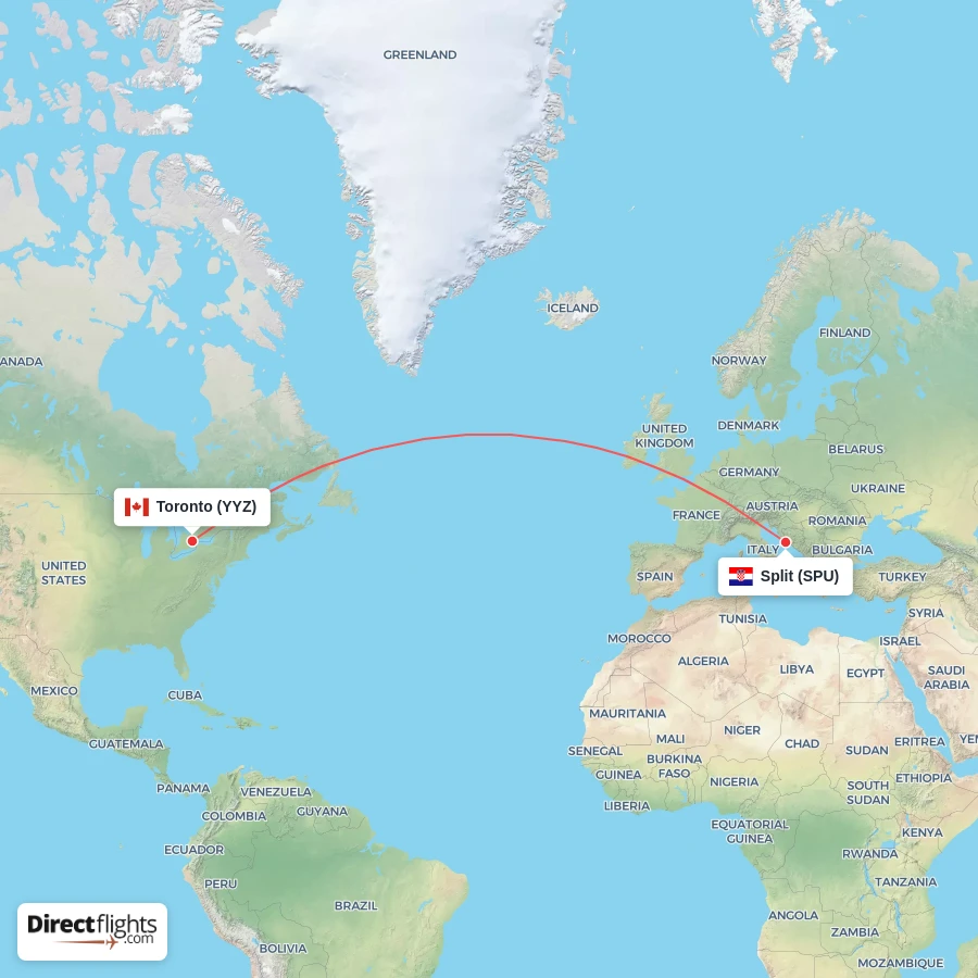 SPU - YYZ route map