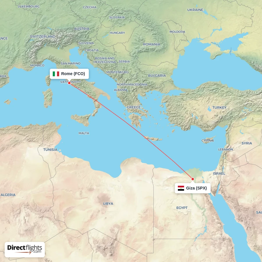 SPX - FCO route map