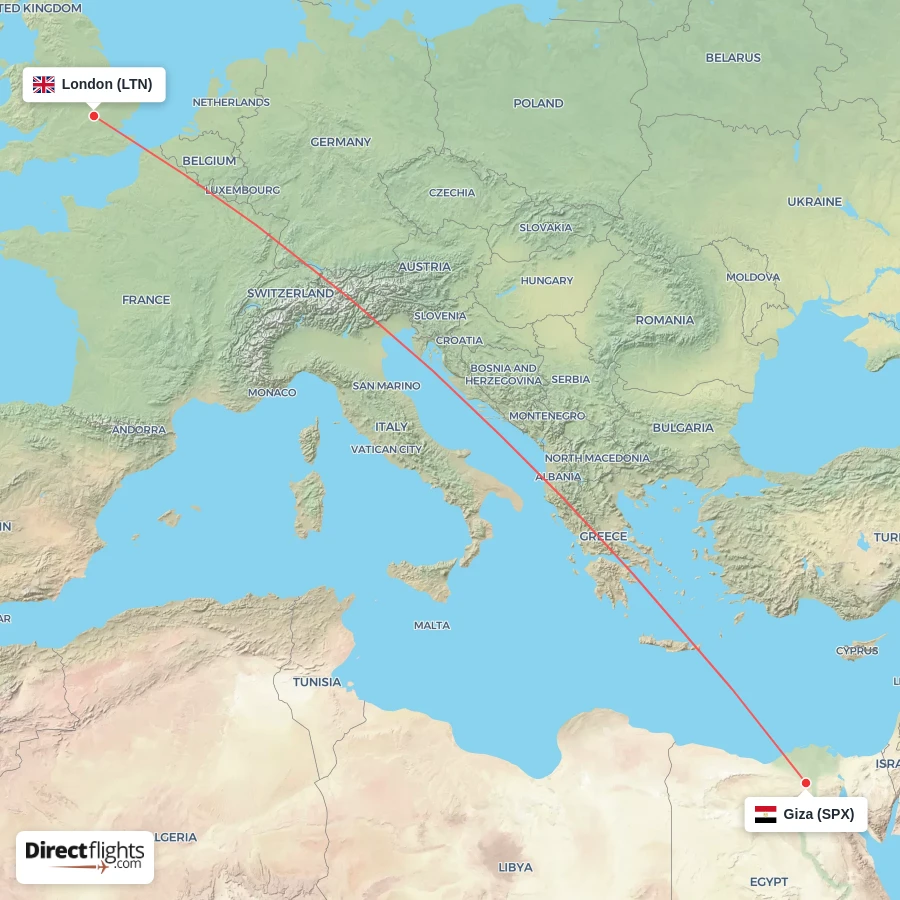 SPX - LTN route map