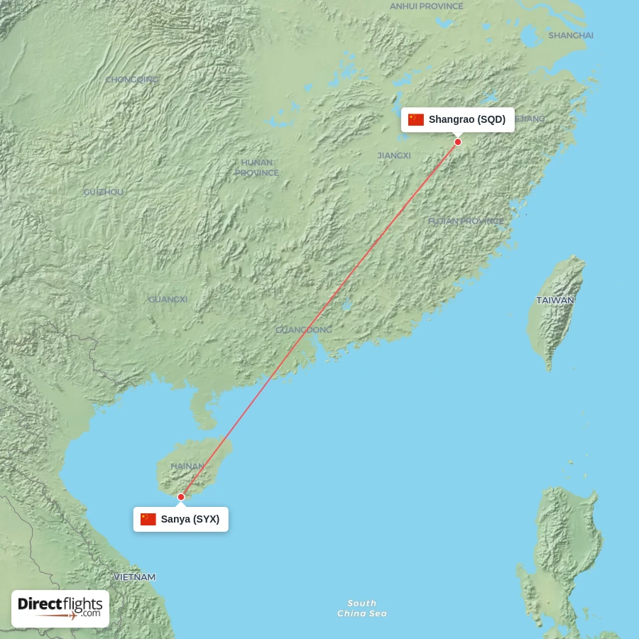 SQD - SYX route map