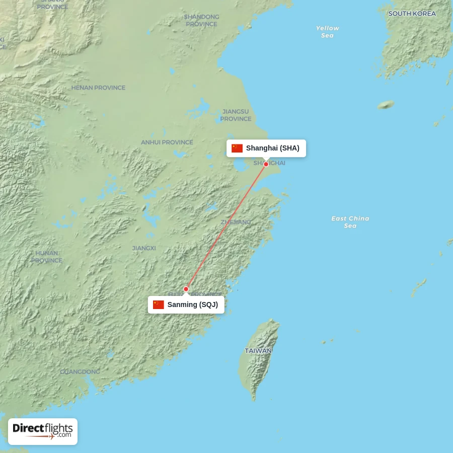 SQJ - SHA route map