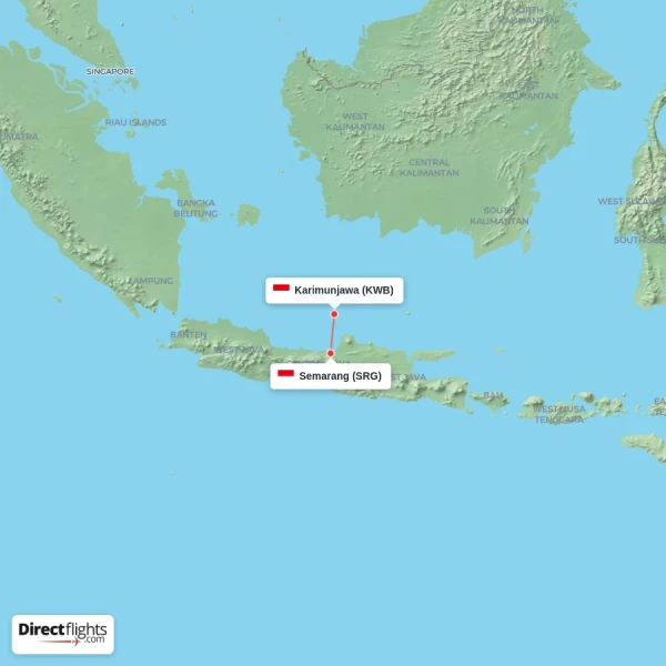 Semarang - Karimunjawa direct flight map