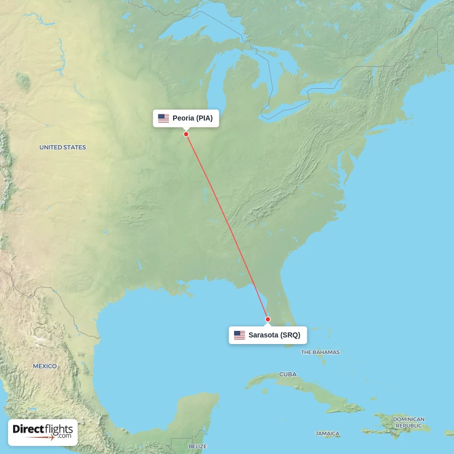 SRQ - PIA route map