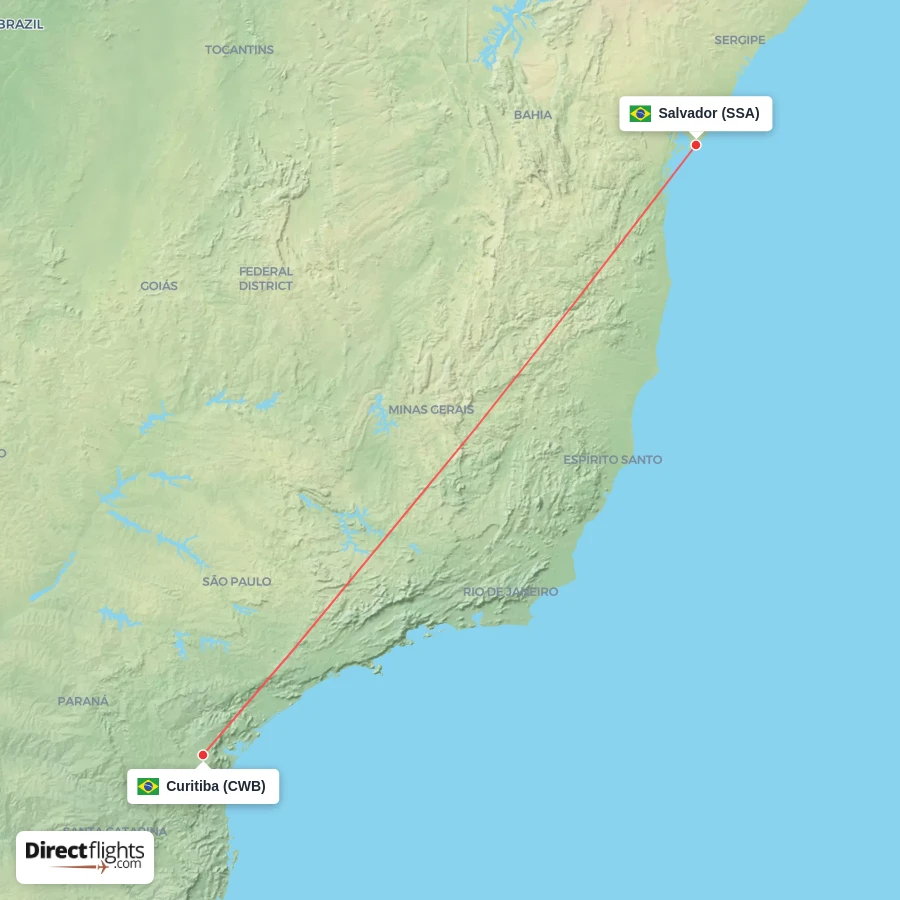 SSA - CWB route map