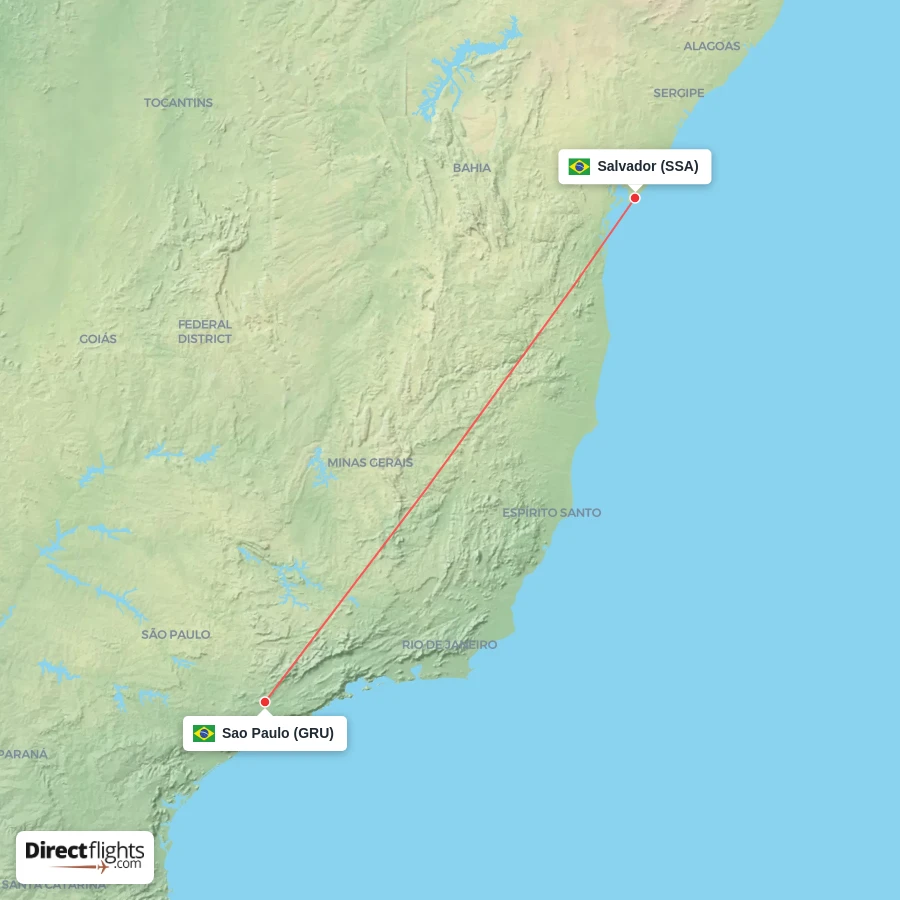 SSA - GRU route map
