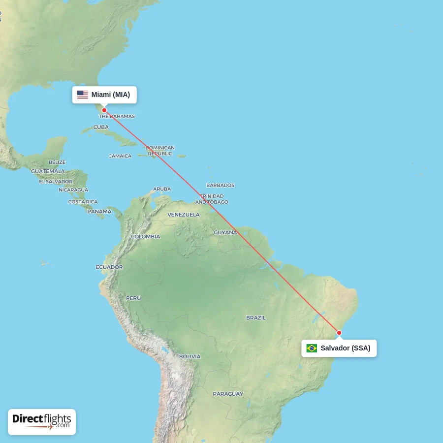 SSA - MIA route map