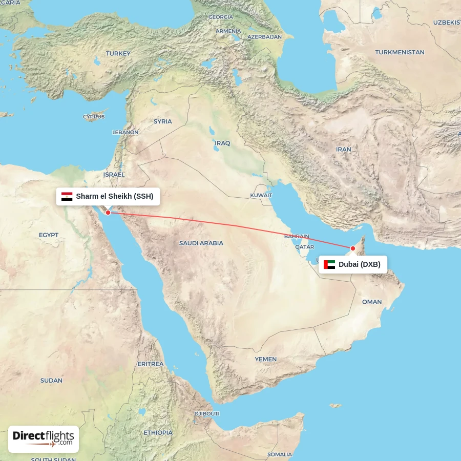 SSH - DXB route map