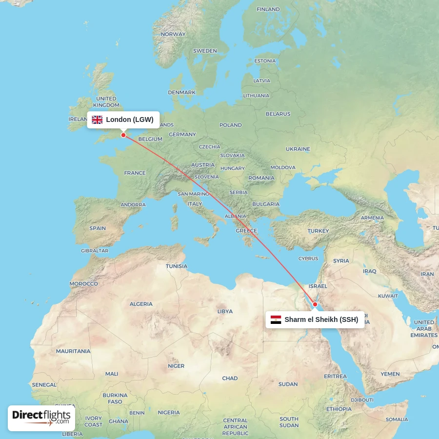 SSH - LGW route map