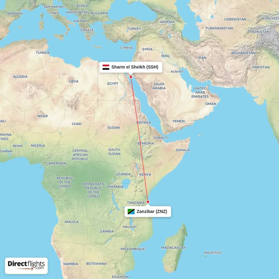 SSH - ZNZ route map