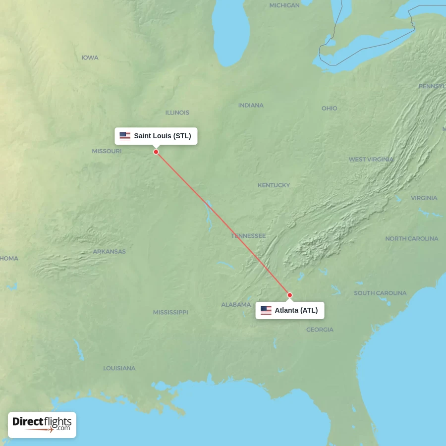 STL - ATL route map