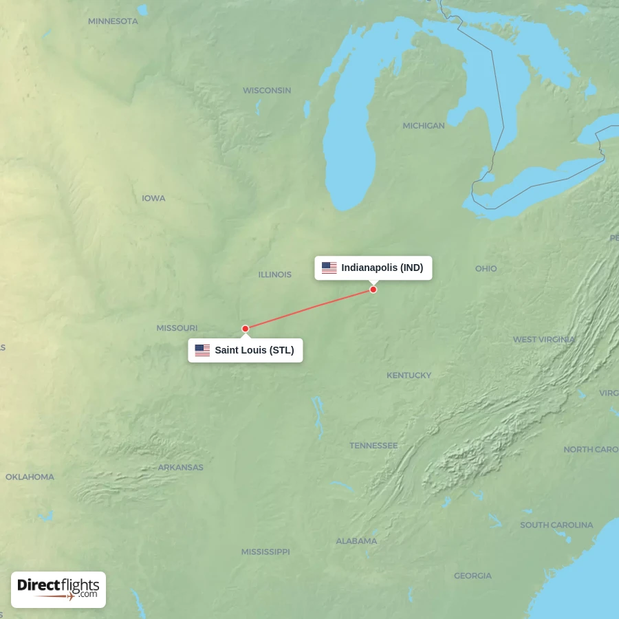 STL - IND route map