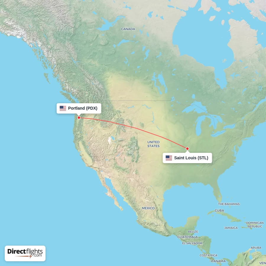 STL - PDX route map