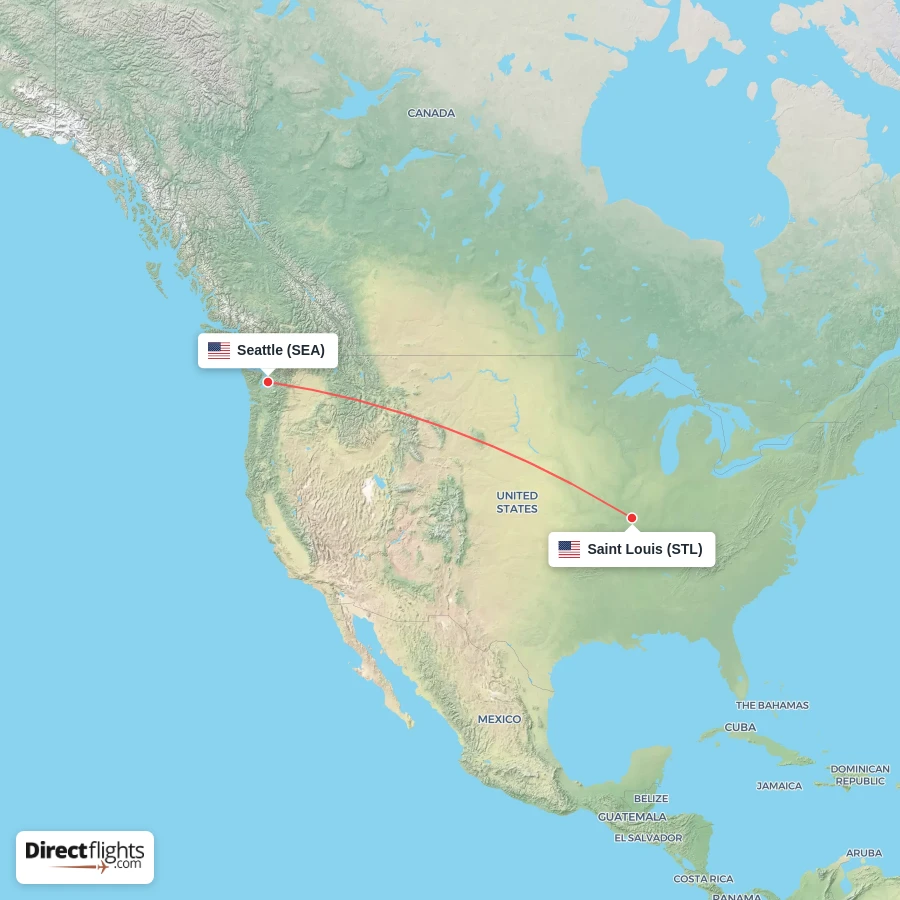 STL - SEA route map