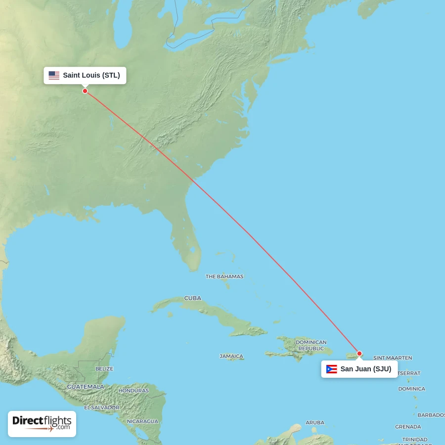 STL - SJU route map