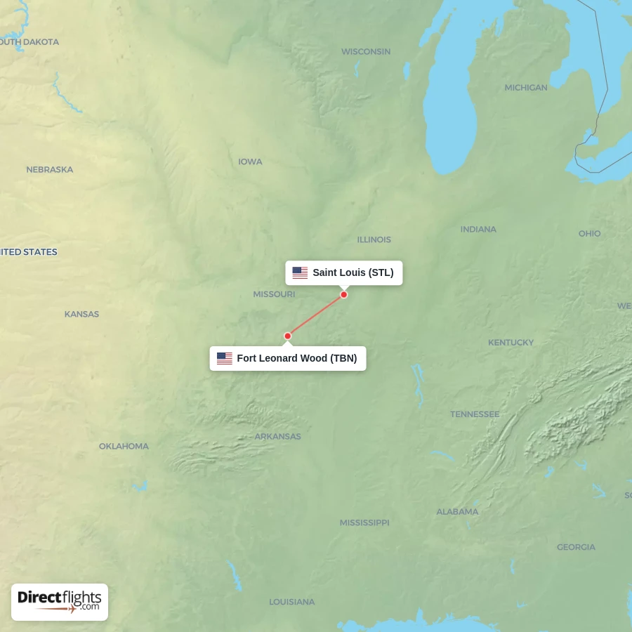 STL - TBN route map
