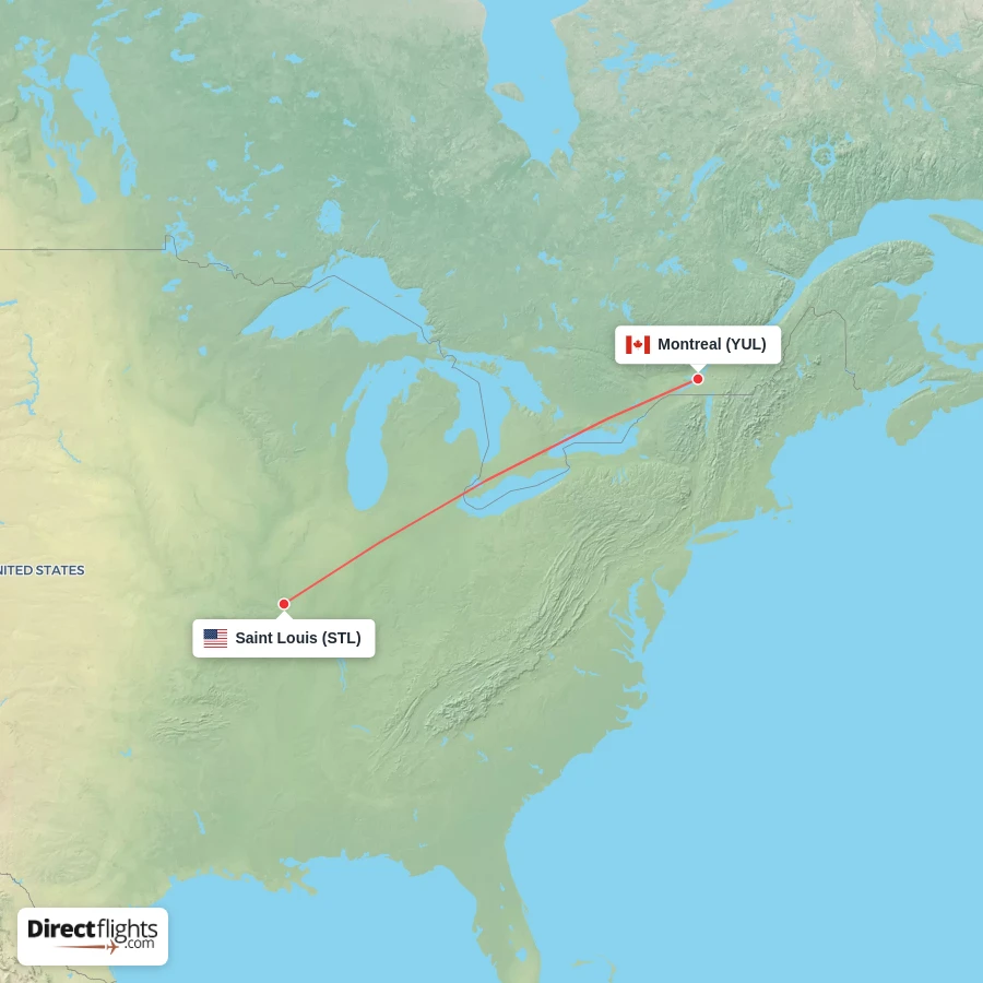 STL - YUL route map
