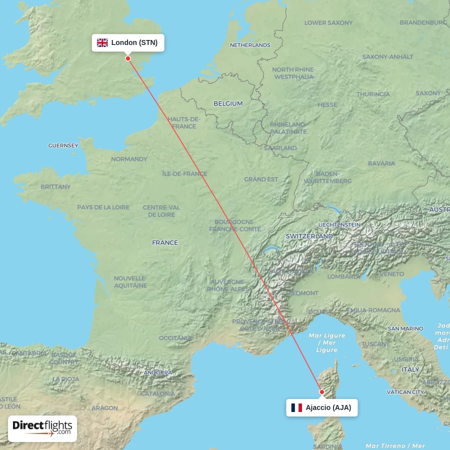 STN - AJA route map