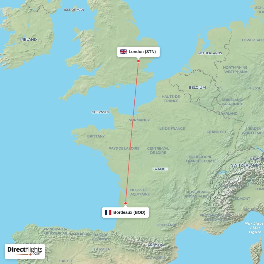 STN - BOD route map