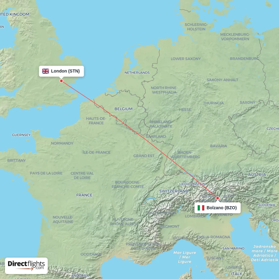 STN - BZO route map
