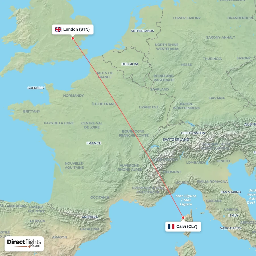 STN - CLY route map